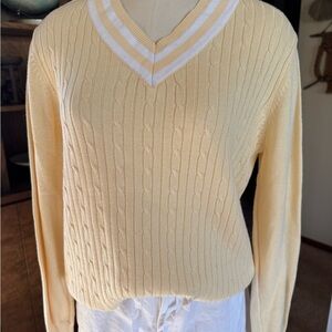 Butter Yellow Cable Knit Sweater